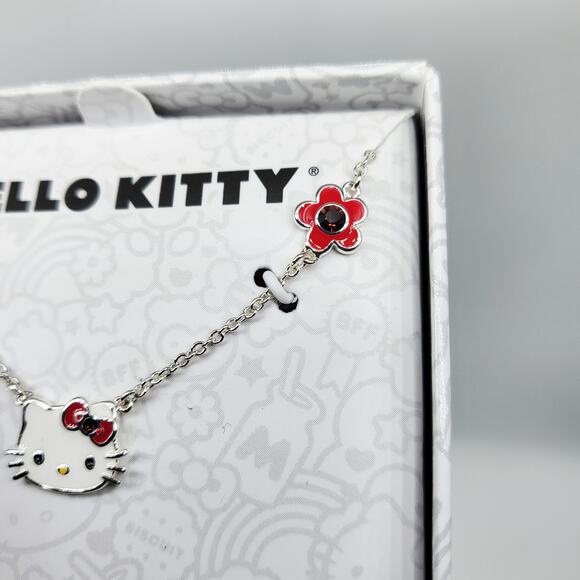 Hello Kitty by Sanrio January Birthstone Necklace Pendant Fine Silver Plated - Picture 6 of 9